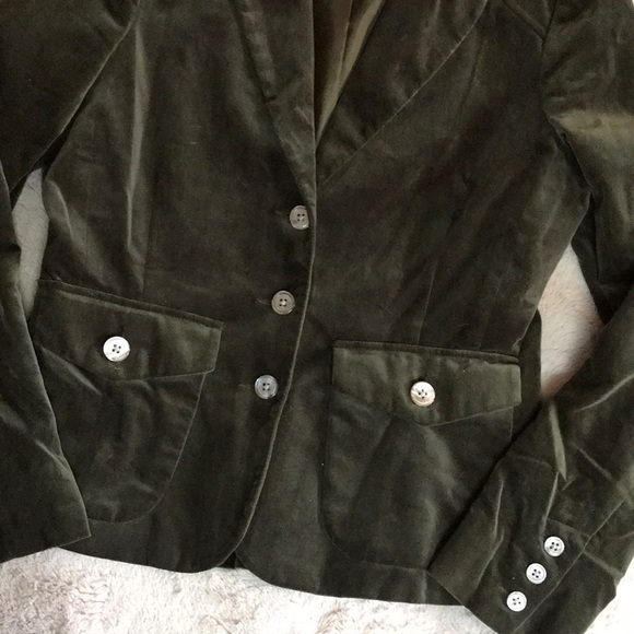 Velour Green Eddie Bauer 6 Blazer Jacket Button - Picture 4 of 8